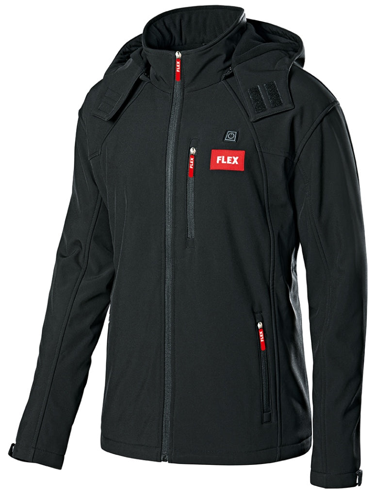 FLEX TJ 10.8/18.0 Schwarze UNISEX-Thermojacke mit Batterieheizung