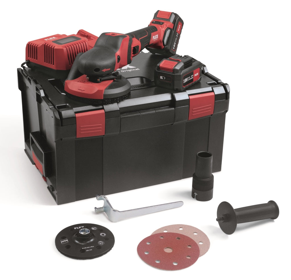 FLEX Supraflex levigatrice a batteria SE 125 18.0-EC/5.0 SET