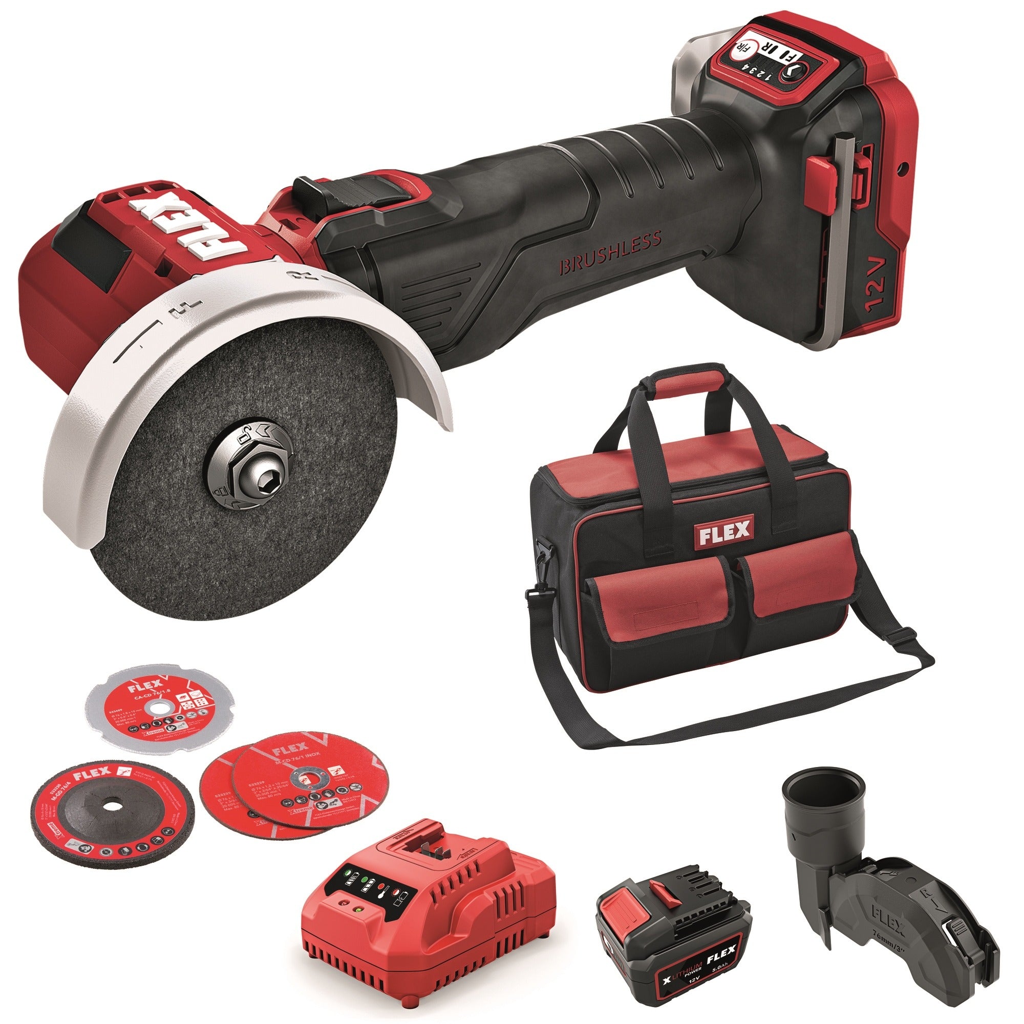 FLEX Smerigliatrice a batteria LBE 76 12-EC Set